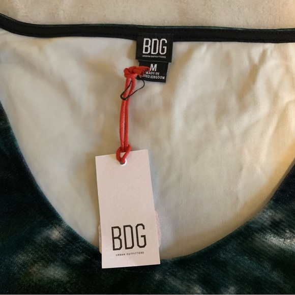 NWT BDG Urban Outfitters Scoop Neck Velvet Crop Top In Green Tie Dye Size M - Picture 7 of 8